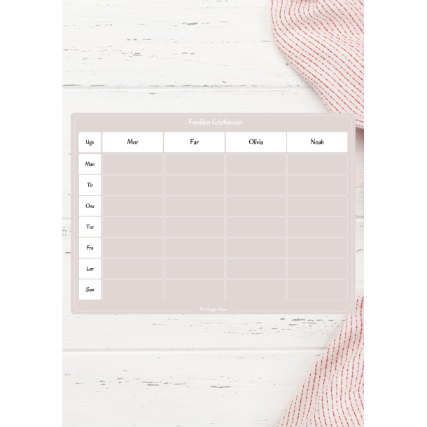 Magnetic Weekly Planner in Dusty Rose
