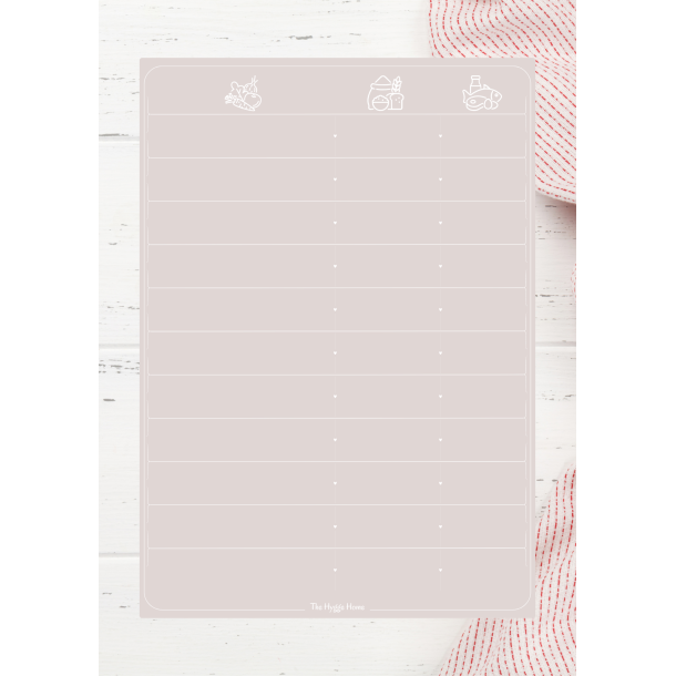 Magnetic Meal Planner in Dusty Rose