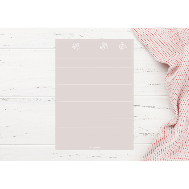 Magnetiske Madplan i Dusty Rose