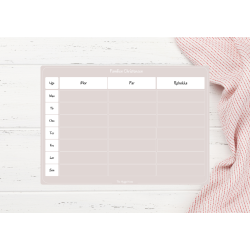 Magnetiske Ugeplan i Dusty Rose