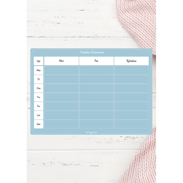 Magnetic Weekly Planner in Pale Blue