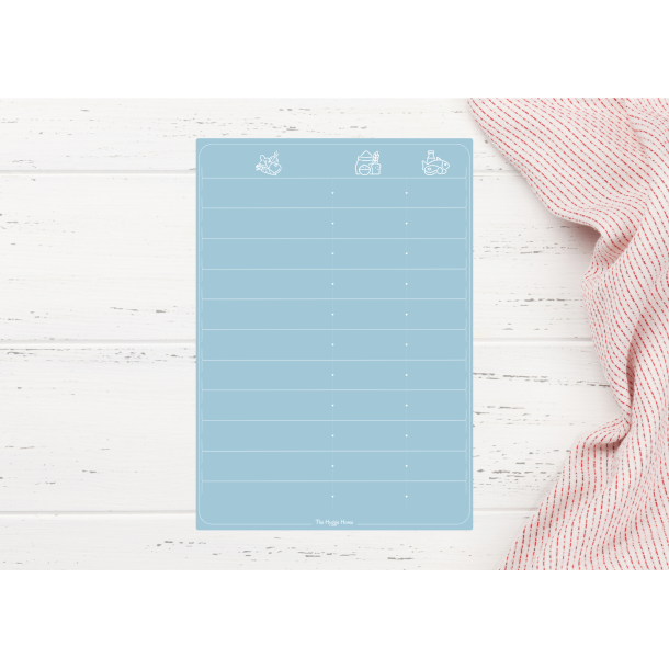 Magnetiske Madplan i Pale Blue