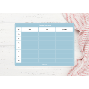 Magnetiske Ugeplan i Pale Blue