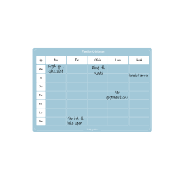 Magnetiske Ugeplan i Pale Blue
