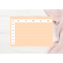 Magnetiske Ugeplan in Pale Peach