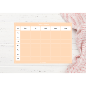 Magnetiske Ugeplan in Pale Peach