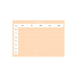 Magnetiske Ugeplan in Pale Peach