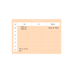 Magnetiske Ugeplan i Pale Peach