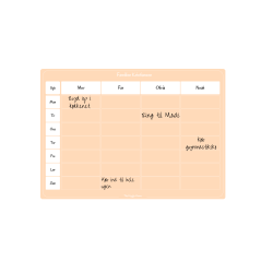 Magnetiske Ugeplan i Pale Peach