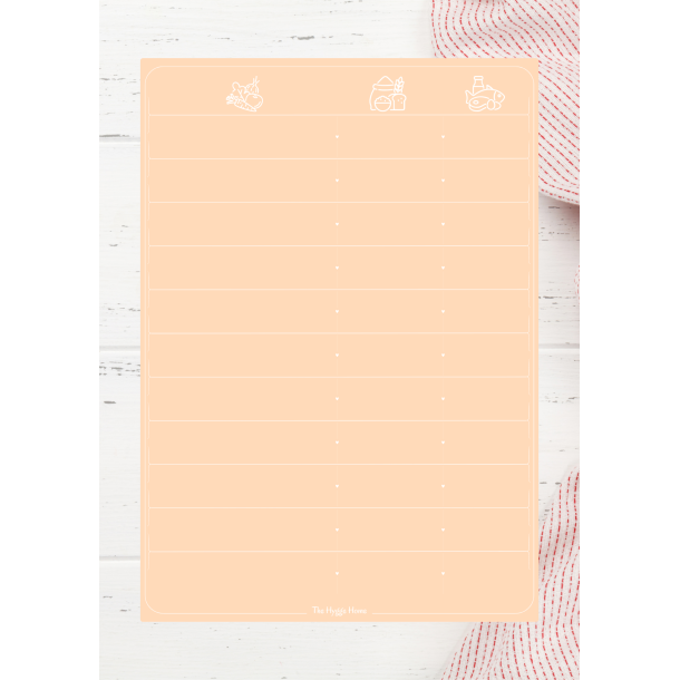 Magnetic Meal Planner in Pale Peach