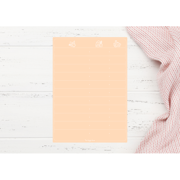 Magnetiske Madplan i Pale Peach