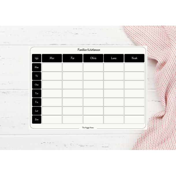 Magnetiske Ugeplan i Snow White