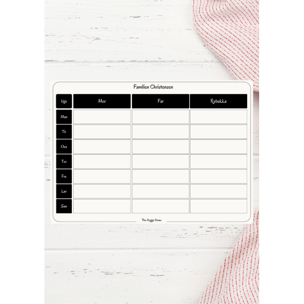 Magnetic Weekly Planner in Snow White